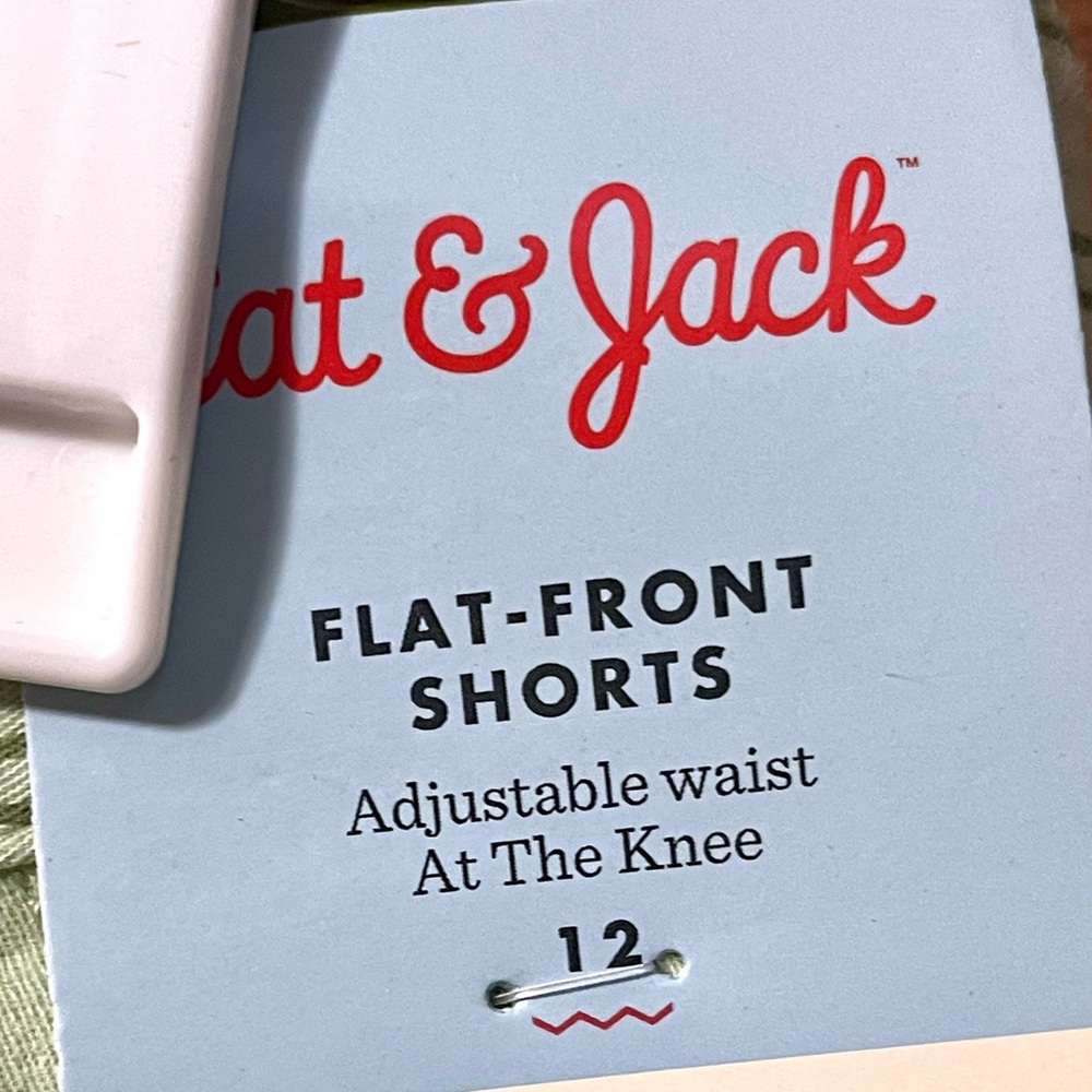 New boys Cat & Jack green stripe knee high shorts with stretch - Picture 5 of 5
